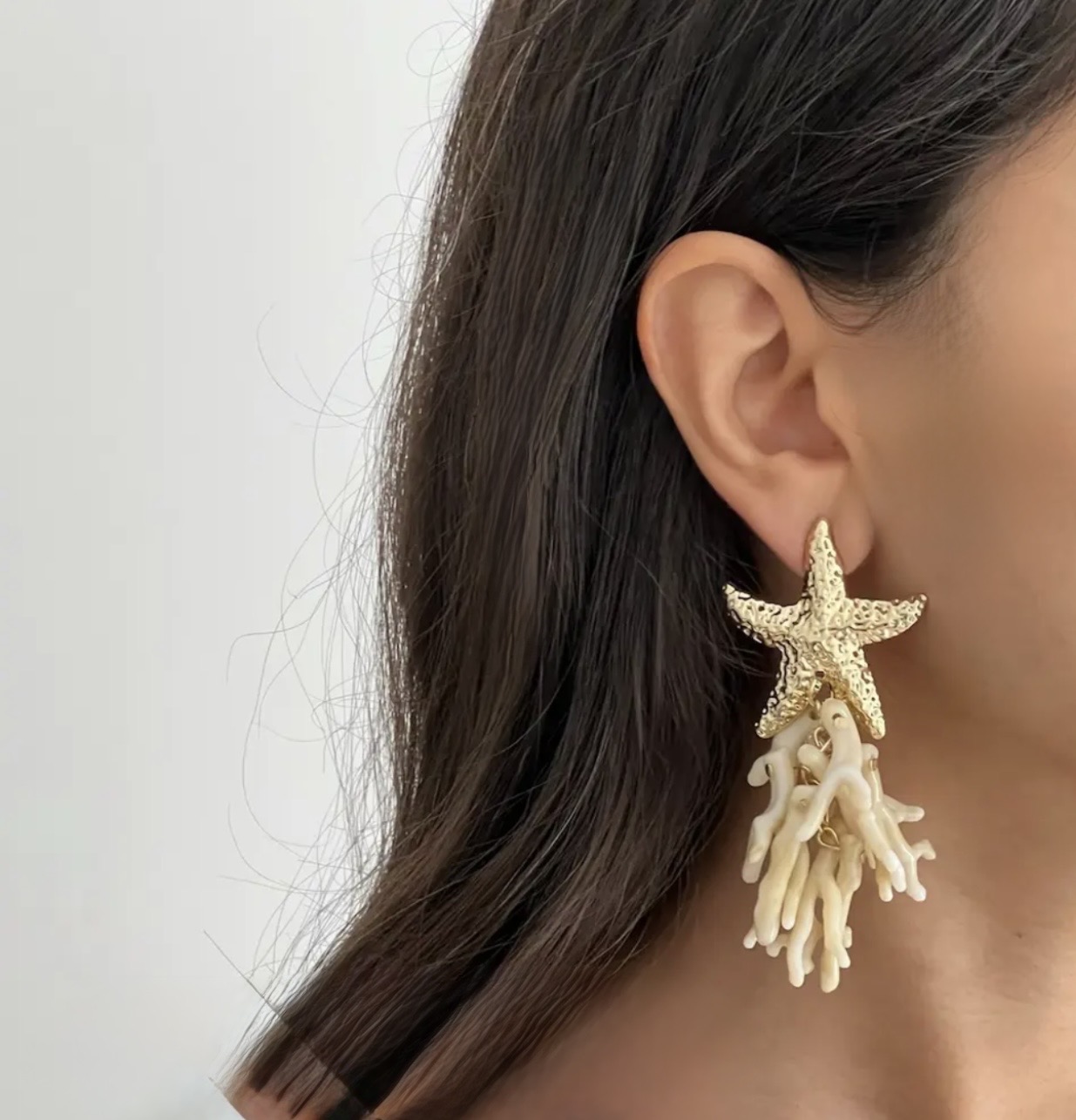 گوشواره زنانه ستاره دریایی آویزدار